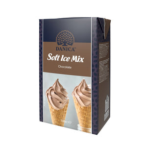 Dänisches Softeis - Flüssig-Mix Schokolade - DANICA - 12x 1 Liter