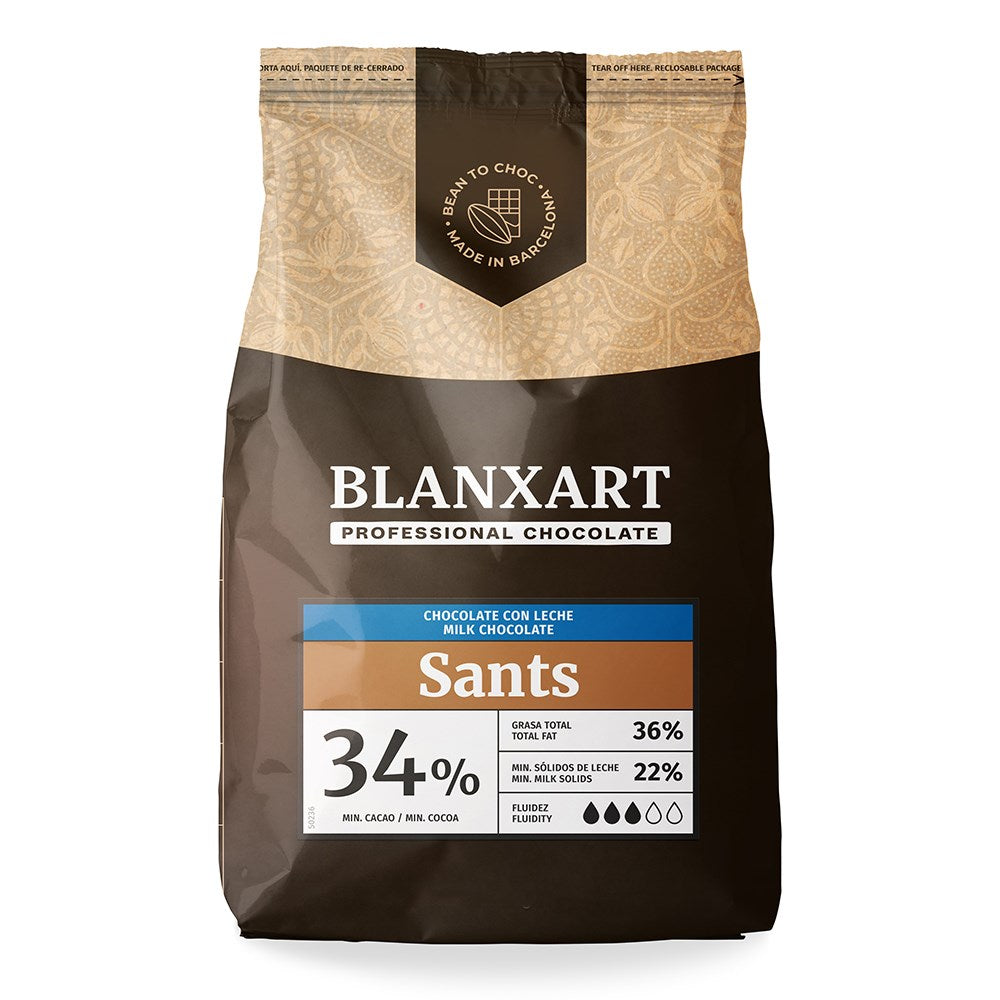 Blanxart Schokolade - Sants 34% - Vollmilch - 10kg - Drops